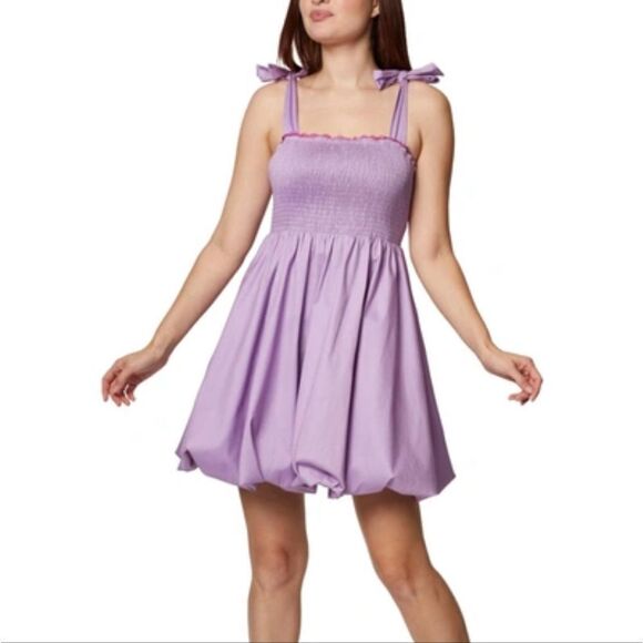 NWT BCBGeneration Womens Smocked Short Mini Dress Purple - Picture 4 of 9